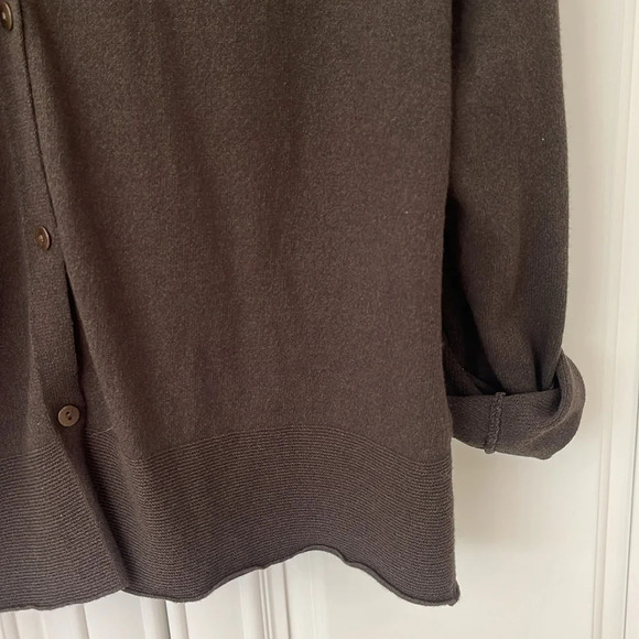 Eileen Fisher Brown button down sweater cardigan size M - Picture 7 of 10